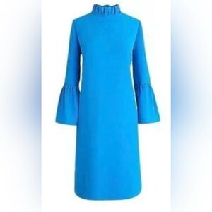 J. Crew Ruffle-neck shift dress in 365 crepe